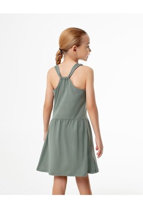 Vestido Corto Algodón Verde Niña Verde
