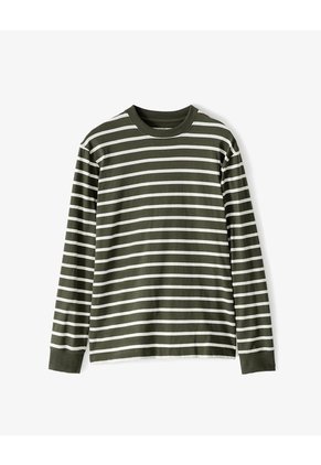 Camibuzo Regular Algodón Rayas Hombre Verde