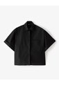 Camisa Manga Corta Oversize Algodón Negra Mujer Negro de Gef