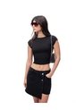 Camiseta Crop Slim Negra Mujer Negro de Gef