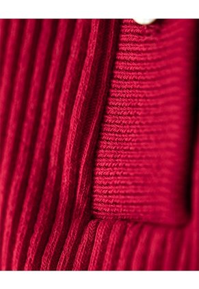 Polo Slim Tejido De Punto Algodón Roja Mujer Rojo