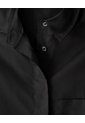 Camisa Manga Corta Oversize Algodón Negra Mujer Negro de Gef