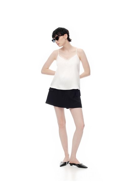 Falda Short Tiro Alto Negra Mujer Negro