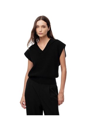 Chaleco Oversize Tejido Negro Mujer Negro