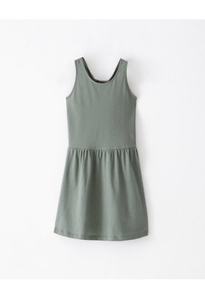 Vestido Corto Algodón Verde Niña Verde