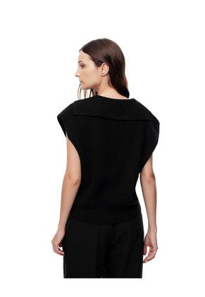 Chaleco Oversize Tejido Negro Mujer Negro