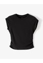 Camiseta Crop Slim Negra Mujer Negro de Gef