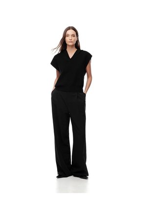 Chaleco Oversize Tejido Negro Mujer Negro