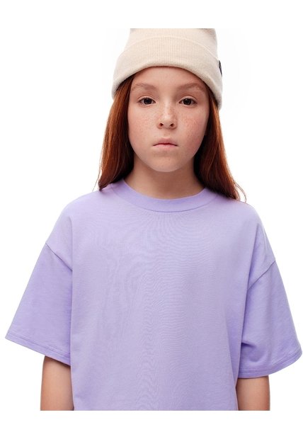 Camiseta Oversize Algodón Lavanda Niña Lavanda
