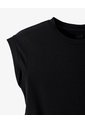 Camiseta Crop Slim Negra Mujer Negro de Gef