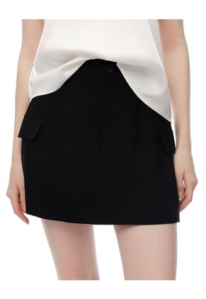 Falda Short Tiro Alto Negra Mujer Negro