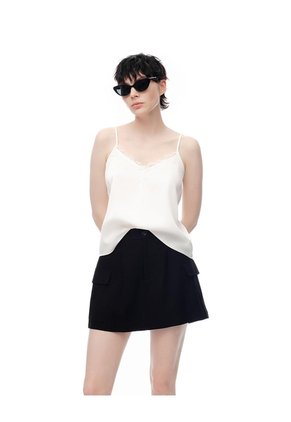 Falda Short Tiro Alto Negra Mujer Negro