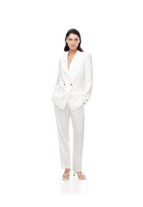 Pantalón Regular Alto Blanco Mujer Blanco