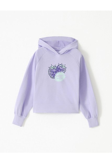 Buzo Tipo Hoddie Algodón Lavanda Niña Lavanda