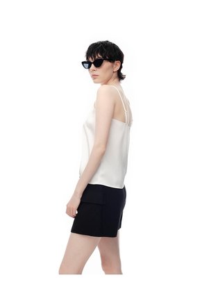 Falda Short Tiro Alto Negra Mujer Negro