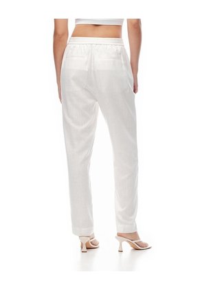 Pantalón Regular Alto Blanco Mujer Blanco