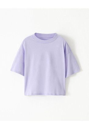 Camiseta Oversize Algodón Lavanda Niña Lavanda