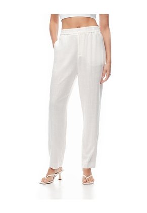 Pantalón Regular Alto Blanco Mujer Blanco