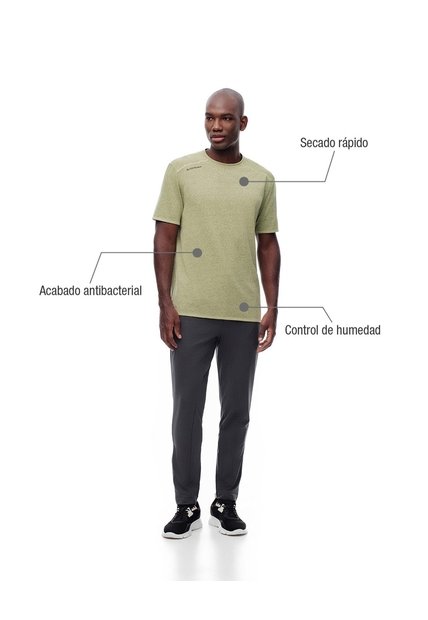 Camiseta Deportiva Control Humedad Amarilla Hombre Amarillo