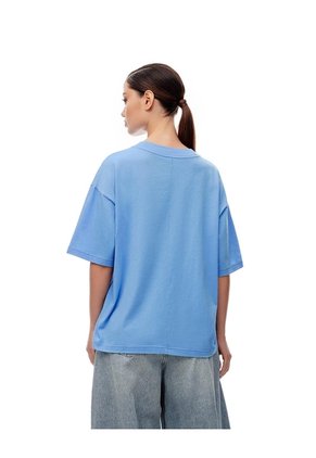 Camiseta Oversize Algodón Azul Mujer Azul