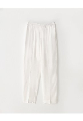 Pantalón Regular Alto Blanco Mujer Blanco
