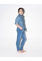 Jean Skinny Tiro Medio Elástico Interno 100% Algodón índigo Medio Niña Azul Oscuro de Gef