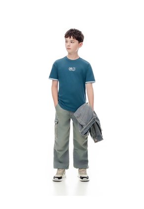 Camiseta Regular Algodón Verde Estampada Niño Verde