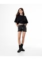 Short Tiro Medio Denim Gris Mujer Azul de Gef