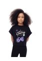 Camiseta Regular Algodón Negra Estampada Niña Negro de Gef