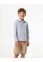 Camisa Manga Larga Regular Algodón Rayas Niño Azul de Gef