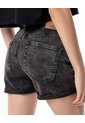 Short Tiro Medio Denim Gris Mujer Azul de Gef