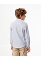 Camisa Manga Larga Regular Algodón Rayas Niño Azul de Gef
