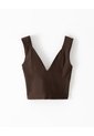 Crop Top Slim Algodón Chocolate Mujer Chocolate de Gef