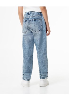 Jean Mom Tiro Medio índigo Medio Niña Azul Oscuro