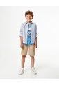 Camisa Manga Larga Regular Algodón Rayas Niño Azul de Gef