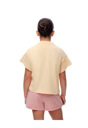 Camiseta Regular Algodón Amarilla Estampada Niña Amarillo
