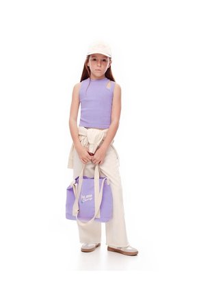 Camiseta Esqueleto Slim Rib Algodón Lavanda Niña Lavanda