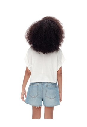 Camiseta Regular Algodón Blanca Niña Blanco