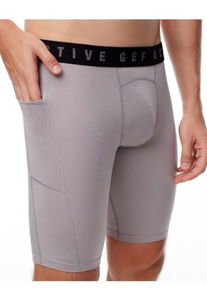 Bóxer Deportivo Largo Gris Hombre Gris