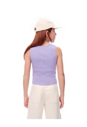 Camiseta Esqueleto Slim Rib Algodón Lavanda Niña Lavanda