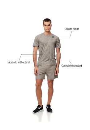 Camiseta Deportiva Control Humedad Café Hombre Cafe