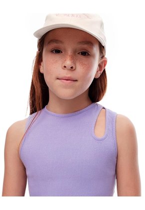 Camiseta Esqueleto Slim Rib Algodón Lavanda Niña Lavanda