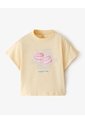 Camiseta Regular Algodón Amarilla Estampada Niña Amarillo de Gef
