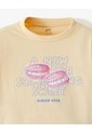Camiseta Regular Algodón Amarilla Estampada Niña Amarillo de Gef