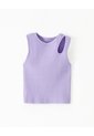 Camiseta Esqueleto Slim Rib Algodón Lavanda Niña Lavanda de Gef