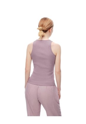 Camiseta Esqueleto Slim Rib Algodón Lila Mujer Purpura