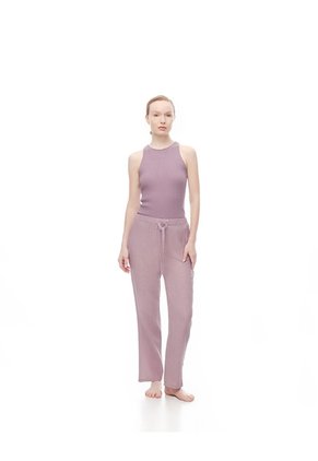 Camiseta Esqueleto Slim Rib Algodón Lila Mujer Purpura