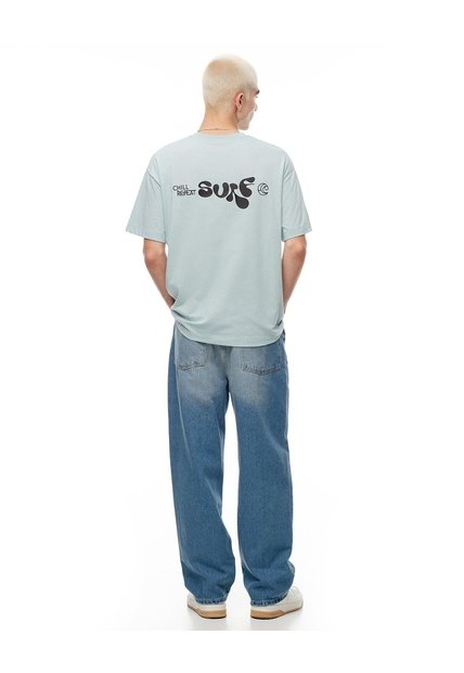 Camiseta Regular Manga Corta Azul Hombre Azul