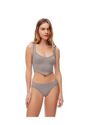 Crop Top Slim Seamless Taupe Mujer Marron Claro