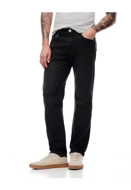 Jean Straight Negro Hombre Azul